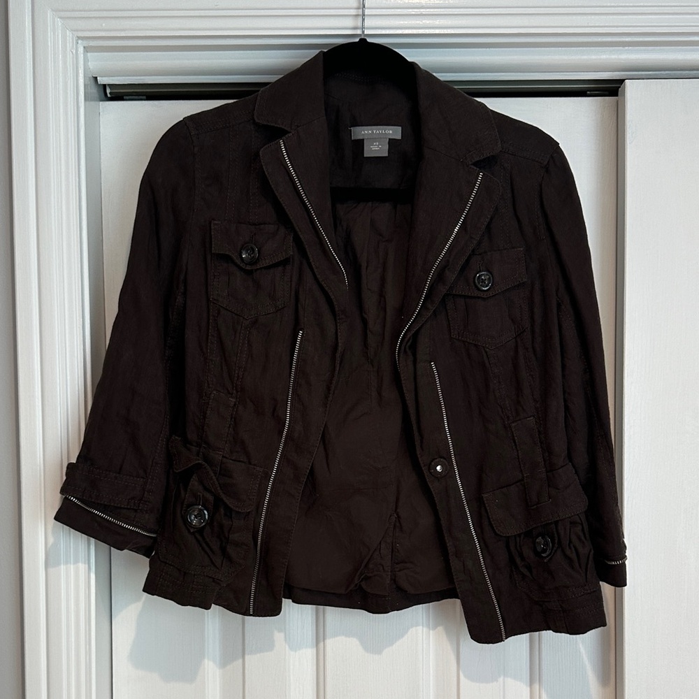 Ann Taylor Dark Brown Utility Jacket